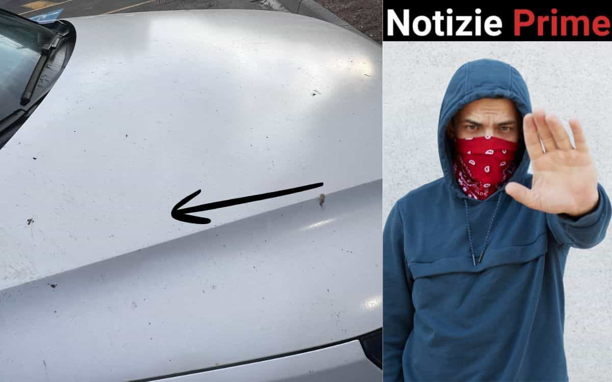 Inveruno: si ritrova l'auto parcheggiata sporca di olio nero